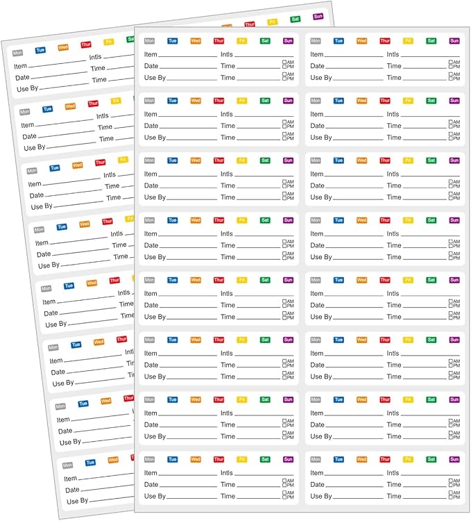 STARLIBOO Removable Freezer Labels Stickers, Blank Freezer Labels for Food Containers, 1x3 Inch Waterproof Labels (Multicolor, 240 Labels)