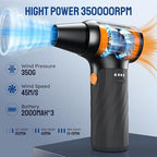 Compressed Air Duster, 260000RPM Cordless Electric Air Blower with Brushless Motor, 3-Speed Adjustable & Rechargeable – Powerful Dust Cleaner for Keyboard, Computer, Car, Outdoor, Air Bed