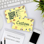 Custom Business Cards - Customizable Logo/Text/QR Code, 300gsm Matte Paper Front & Back Sides Printed, for Pet Shop, Dogs, Cats