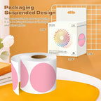 3 Inch Round Color Coding Labels (500 per Roll) - Colored Dot Stickers Round Labels for Inventory, Warehouse, Office Organizing - Pink Circle Stickers