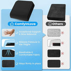 ComfyInLove Wheelchair Seat Cushion - Cooling Gel & Memory Foam Office Chair Cushion with Non-Slip Bottom & Washable Cover, Ergonomic Car Seat Pillow for Sciatica, Tailbone, Back Comfort (Black)