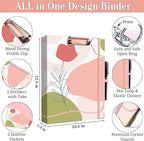 Lateefah 3 Ring Binder, 1 Inch Binder Organizer for Letter Size(8.5'' x 11'') with 5-Tab Dividers and Pockets, File Folders with Low Profile Clipboard for Office, School Supplies