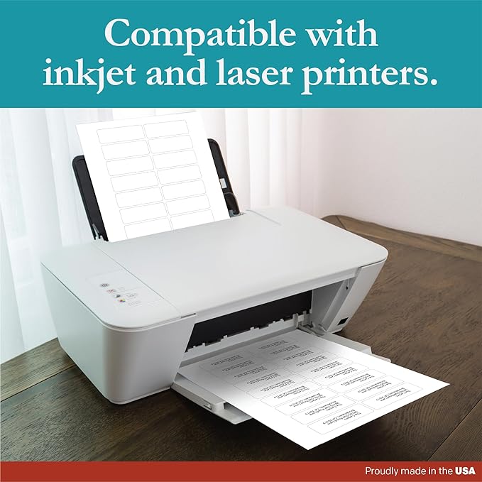 Premium Label Supply White Sticker Address Labels – 3" x 1" – Laser/Inkjet Compatible – (18 per Sheet), 25 Sheets – 450 Total Adhesive Labels