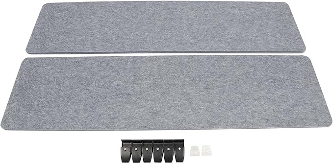 2 Pack Polyester Desk Dividers, Soundproof Room Divider Office Furniture Partitions, Privacy Desk Panel with Clamps, Stand Up Freestanding Desk Privacy Panel for Office Classroom(60" x 16")
