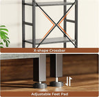 SUPERJARE Triple 4 Tier Bookshelf, Bookcase with 11 Open Display Shelves, Wide Book Shelf Book Case for Home & Office, Grey