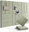 Fluxynara Felt Bulletin Board Tiles -28"x18" with 40 Adhesive Tabs, Cork Board Alternative for Office Decor, Push Pin Board Wall Organizer 6-Pack (Sage)