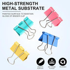 Colored Binder Clips,Medium Binder Clip 1.25 Inch (48 Pack) with Container,Color Binder Clips Medium Size, Big Paper Clips Clamps, Clips for Paperwork, for Office and Home Supplies School