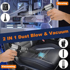 2-in-1 Compressed Air Duster-150000RPM Super Power Electric Duster with 8000mAh Battery, Continuously Adjustable Speed Cordless Air Duster Rechargeable for PC Keyboard, Car, Home, and Outdoor