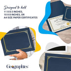 Geographics Classic Linen Document Covers 12.5” x 9.75” Navy Blue 60 Pack - Certificate Holders, Diploma Holder, Frame Documents - Premium Linen Texture for Professional Presentation