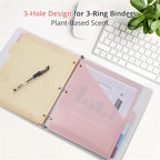 6-Tab Letter Size Dividers for 3 Ring Binder, Wheat Straw Binder Dividers with One Pocket, 6 Pastel Colors, Perfect for School, Office Supplies (2)
