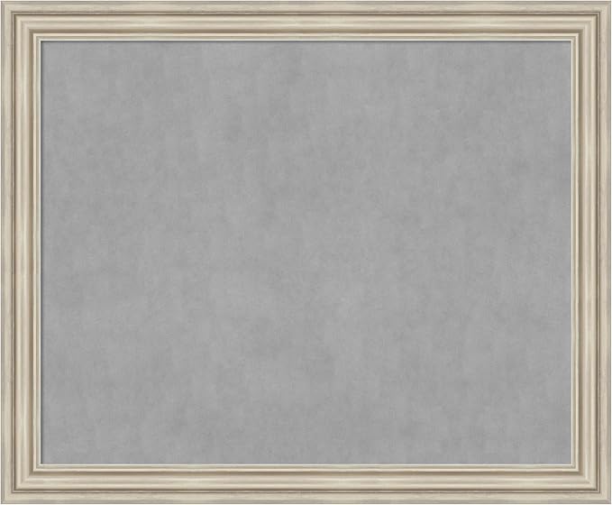 Amanti Art Silver Framed Magnetic Board 38x46 X-Large Vision Board for use with Magnets, 100% Metal Sheet to Display Items as Office Decor or for Home Organization in mudroom, Kitchen or Kids Room
