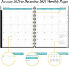 2026 Planner - Planner 2026 from January 2026 to December 2026 with 12 Monthly Tabs, Flexible Cover, Inner Pocket, 8.5" x 11", Black-A