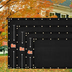 iCover 6x50ft Privacy Screen Fence, Outdoor Fencing Panels, Garden Windscreen Mesh Shade Sail Net Barrier, Include Reinforced Bindings and Brass Grommets Cable Zip Ties, Black