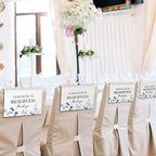 ChissNook Reserved Seating Chair Signs, This Row Is Reserved Pew Cloths Seating Placeholder for Church Pews, Wedding Decorations for Reception Parties Celebrations Event Meetings (8 PCS, Dusty Blue)
