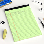 AILZFEI 6pcs Small Note Pad 5x8 College Ruled Green Legal Pads Paper Notepads 6 Pack Study Back Writing Pads 5 x 8 Legal Pads Perforated Narrow Ruled Pads of Paper Green