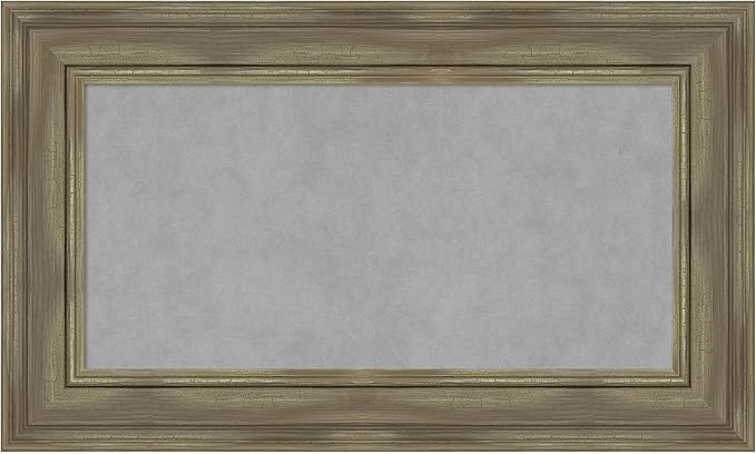 Amanti Art Grey Framed Magnetic Board 18x30 Small Vision Board for use with Magnets, 100% Metal Sheet to Display Items as Office Decor or for Home Organization in mudroom, Kitchen or Kids Room