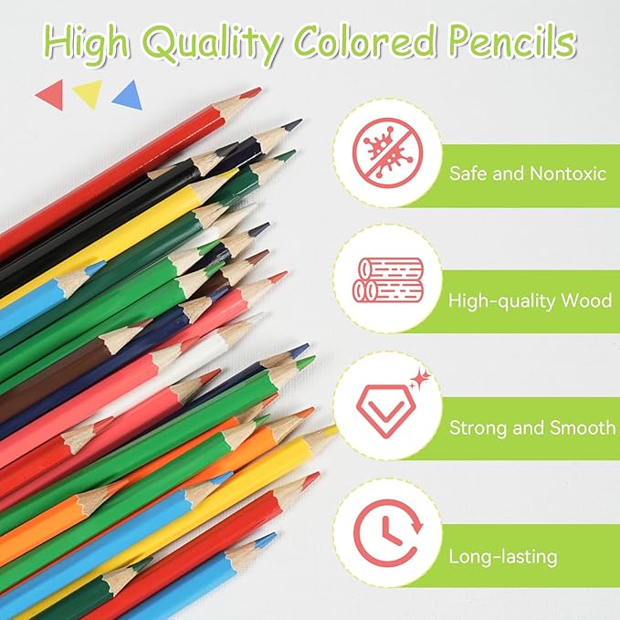 S & E TEACHER'S EDITION Colored Pencils 360Pcs,Coloring Pencils Set Drawing Pencils for Sketch, Woodcase Lead Pencils, Wooden Colored Pencils, Back to school Christmas Gifts