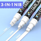 TFIVE White Liquid Chalk Markers - 2 Pack Jumbo Chalk Pens with 10mm 3 in 1 Nib Wide Tips, Dry & Wet Erase Marker Pens for Glass, Chalkboard, BlackBoard, Windows, Calendar, Pumpkin, Mirror