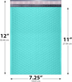 Teal Poly Bubble Mailers 7.25x12 inch #1 | Self Seal Padded Envelopes | Cushioned Bubble Mailer | Usable Size 7.25x11 | WaterProof | Lightweight mailing Shipping Bags | 100 Pack Bulk