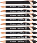 CRME Ballpoint Pen 2-in-1 Stylus Bulk Custom Pens Personalized Engraved Metal Pens with Name Soft Grip Ball Point Pen for Men Women Teacher Essentials Office Supplies Party Note-Taking Black
