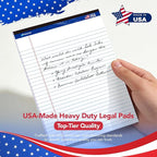 WritePads Legal note pads 8.5"x11" Legal Pads,Wide Ruled,White Paper,12 Pack,50 Sheets Per Writing Pad,Micro perforated Writing Pad,BL-MWT50W-12PAD