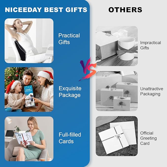 Lumbar Support Pillow for Office Chair Car, Gaming Chair Lower Back Pain Relief Memory Foam Cushion with Greeting Card,3D Mesh Cover Ergonomic Back Rest, Birthday Gift for Dad,Stocking Stuffers