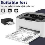 POLYSELLS Self Adhesive Address Shipping Labels, White Sticker FBA Labels (500 Sheets, 8.5" x 5.5" (2UP))