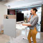 Stand Up Desk Store ReFocus Clamp-on Acoustic Desk Divider Privacy Panel That Reduces Noise and Visual Distractions (Cool Gray, 59" X 23.6")