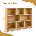 Giantex 8 Cube Bookcase, Freestanding 3-Tier Open Bookshelf, Modern Storage Display Cabinet, Wood Cube Storage Organizer for Living Room, Kid’s Room, Burlywood