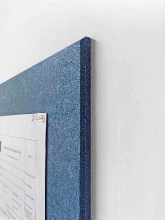 DECORITA Blue Felt Notice Board 47"x35" | Large Cork Bulletin Board Alternative for Office, Home & Classroom | Felt Wall Tiles (12-Pack) | Blue Classroom Decor Office Supplies | Ocean Blue