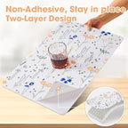 ALIUNI Drawer and Shelf Liner, Non-Slip Kitchen Cabinet Liners Non-Adhesive Thick Strong Grip Waterproof Washable Mats Protect Dresser Shelves Cupboard Bathroom Cabinets, Flower, 12 in X 20 FT