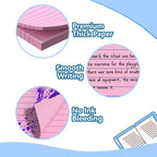 Ciphyfee Index Cards 3x5 Inch With Ring, 300 Count, Ruled Pink Index Card, 180GSM Flash Cards College Ruled for Students, Teachers, Study Note Card for Office, Home, School, Office