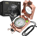 Anbte Compass Hiking Survival, IP65 Waterproof Metal Compass with Sighting Clinometer and Carry Bag, Multifunctional, Professional, for Camping Hunting Hiking Navigation