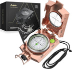 Anbte Compass Hiking Survival, IP65 Waterproof Metal Compass with Sighting Clinometer and Carry Bag, Multifunctional, Professional, for Camping Hunting Hiking Navigation