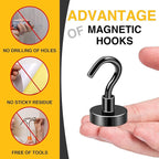DIYMAG Garage Storage Hooks 10 Pack, 50lbs 2026 Cruise Cabin Ship Essentials Magnetic Hook Heavy Duty Strong Wall Mount Magnets Fridge for Classroom Wall Mount Kitchen Grills Black