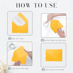 5x7 Gold Envelopes 100 Pack, Goefun A7 Yellow Shiny V Flap Envelopes for Invitation, 5x7 Greeting Cards, Graduation, Birthday, 5.25 x 7.25 in, 120GSM
