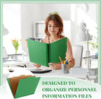 Skyygemm 36 Pcs Classification Folders Letter Size, 3 Divider Pressboard File Folder with Fasteners, Expanding File Organizer Bulk for School Teachers, Office Employee, Coworker, Staff (Green)