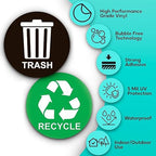 Recycle Sticker for Trash Bins - Perfect Recycling Stickers for Trash Can - 2 Pack - 5" by 5" Decal Logo - Ideal Label Sign for Home or Office Refuse Bin - Suitable for Indoor/Outdoor use
