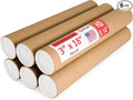 Paclord 3" x 18" Heavy-Duty Reinforced Cardboard Mailing Tube, Pack of 6 Tubes with 12 Caps – Secure USPS Approved – Great for Shipping and Storing of Prints, Artwork, Posters or Documents