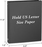 CIXILDTS 1-inch Round Ring Binder, Durable 1" 3 Ring Binder Fit Letter Size Paper, Black, 24-Pack