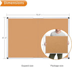 VIZ-PRO 72" x 48" Large Cork Bulletin Board, Foldable & Wall-Mounted Notice Pin Board with Silver Aluminum Frame, for School Home Office - 6' x 4' Corkboard