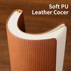 TSFPapier Lined Journal Notebook for Work College Ruled Note Book 5.79"x8.27" A5 PU Leather Daily Journaling 216 Pages for Women Men Writing Home School Supplies Business (Brown)