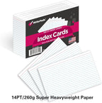 KAISA Lined Index Card 4"x6" Index Cards Flashcards, 2400 Count Index Cards, White 24 pack of 100 Shrink Cards,Heavy Weight Paper Made in the USA(KSU-03379)