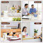 Smarpau Acrylic Sign Holder 4x6, 8 Pack Double-Sided Picture Frames Display Stand, Clear Table Number Holders, Plastic Menu Flyer Photo Paper Holders for Office Store Restaurant