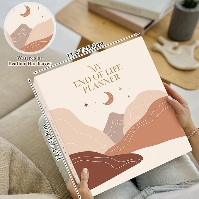 Lanpn End of Life Binder - 8.5x11, Final Wishes & Estate Document Folder with 8 Dividers & 10 Letter Size Binder Pockets, Death Planner Organizer, When I Die Journal Before Death Life Plan Book
