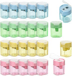 Small Pencil Sharpener for Kids, BOPART 24pcs Colored Pencil Sharpeners Manual Handheld Pencil Sharpener in Bulk for School Classroom Home Office, Dual Holes Sharpener Work on Crayon or Makeup Pencils