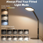 LitONES LED Desk Lamp for Home Office, 15W Computer Zoom Lighting with CRI >95, Memory & Timer Function, 1200LM Dimmable Desktop Ring Light for Video Calls, Conference, Reading, Streaming, Study