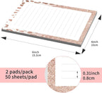 SXboxing Sticky Notes 4X6 Inches, 2 Pack Large Cute Self-Stick Pads, Bright Funny Memo Pads Easy to Stick for Home, Office Glitter Pink Leopard