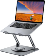 JOYEKY Laptop Stand for Desk, Adjustable Computer Stand with 360° Rotating Base, Ergonomic Laptop Riser for Collaborative Work, Foldable & Portable Laptop Stand, fits for All 10-16" Laptops
