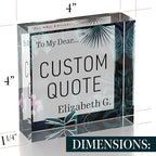 Custom Acrylic Sign Personalized, Custom Desk Name Plate, 18 Styles, (4"x4"), With Gift Box, USA Made by Acryluxe. (Bouquet)